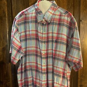 Polo Ralph Lauren Short Sleeve Button Down, XL, Blue and Red Plaid